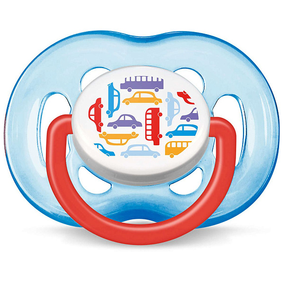 Пустышка серия FreeFlow машинки для мальчиков 6-18 месяцев Philips Avent, 1 шт