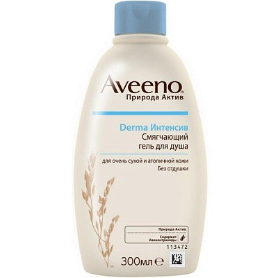 Смягчающий гель для душа Aveeno Derma Интенсив для очень сухой и атопичной кожи, 300 мл