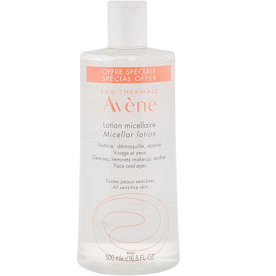 Очищающий мицеллярный лосьон Avene Micellar lotion, 500 мл