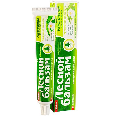 Зубная паста Лесной бальзам на отваре трав с экстрактами алоэ и белого чая, 75 мл