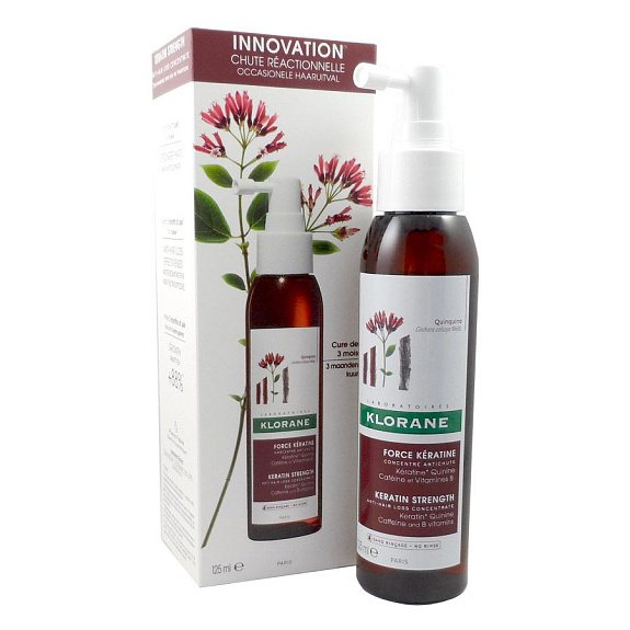 Укрепляющий концентрат от выпадения волос Сила кератина Klorane, 125 мл