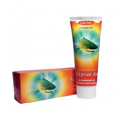 Крем пчелиный яд для тела от боли в спине и пояснице Акулий жир, 75 мл