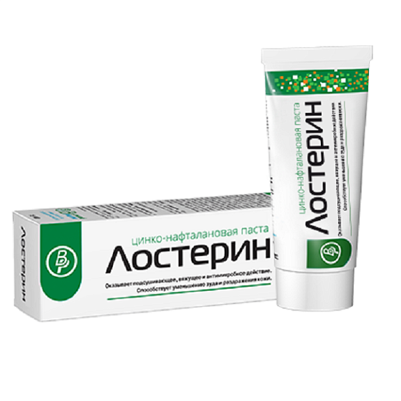 Цинко-нафталановая паста Лостерин против зуда и раздражения кожи, 50 мл