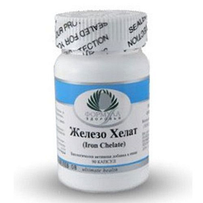 Железо Хелат, Уровень железа в крови, Альтера Холдинг, 450 мг, 90 капсул