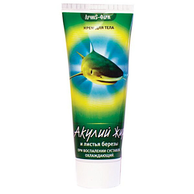 Охлаждающий крем при воспалении суставов листья березы Акулий жир, 75 мл