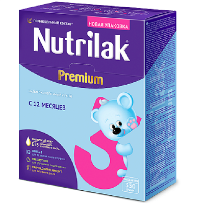 Напиток молочный сухой с 12 месяцев Nutrilak Premium 3, 350 г