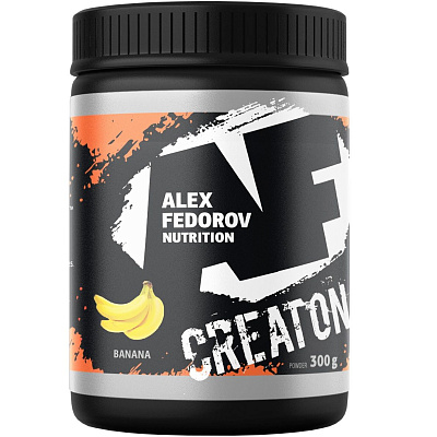 Креатин моногидрат с витаминами и аминокислотами CreatOn банан Alex Fedorov Nutrition, 300 г