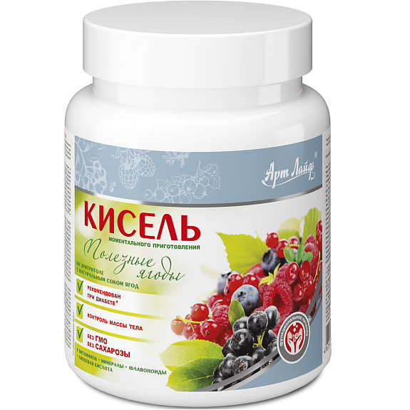 Кисель "Полезные ягоды" на эритритоле Арт Лайф, 300 г