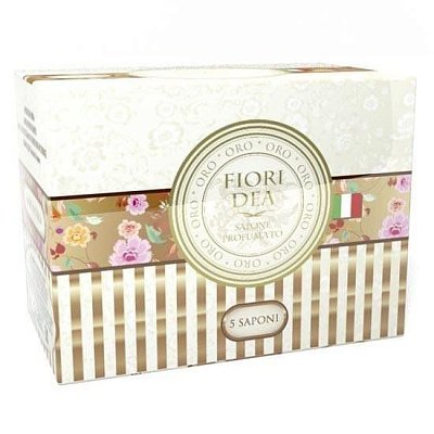 Мыло кусковое парфюмированное золотая серия Fiori dea, 5 шт по 35 г