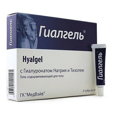Оздоравливающий гель для тела Гиалгель с гиалуронатом натрия и тизолем, 4 г.