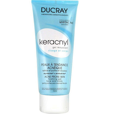 Гель очищающий пенящийся для проблемной кожи Keracnyl Ducray, 200 мл