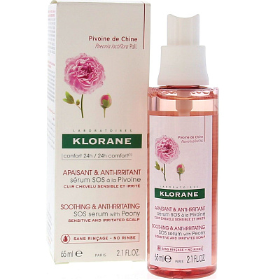 Успокаивающая сыворотка с экстрактом пиона для раздраженной и чувствительной кожи Klorane, 65 мл
