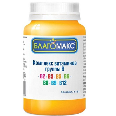 Комплекс витаминов группы В серии Благомакс 0,15 г, 90 шт
