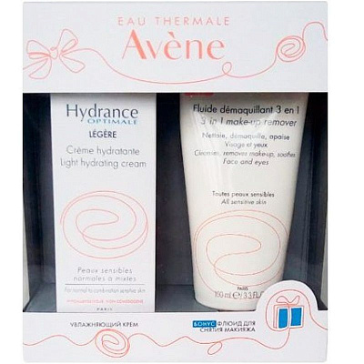 Набор для снятия макияжа Avene Hydrance Optimale Legere (увлажняющий крем, 40 мл + флюид 3 в 1, 100 мл)