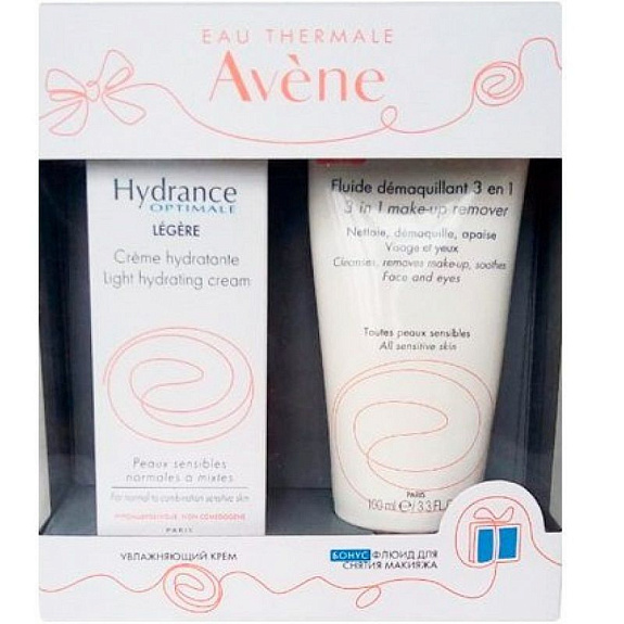 Набор для снятия макияжа Avene Hydrance Optimale Legere (увлажняющий крем, 40 мл + флюид 3 в 1, 100 мл)
