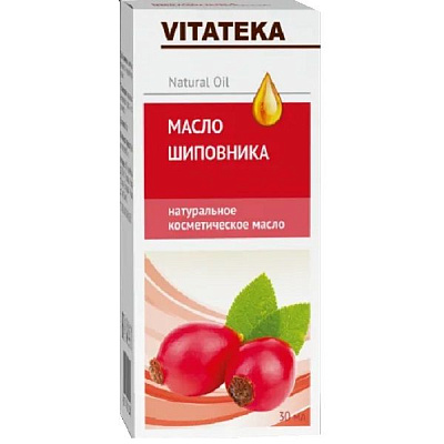Натуральное косметическое масло шиповника Vitateka, 30 мл