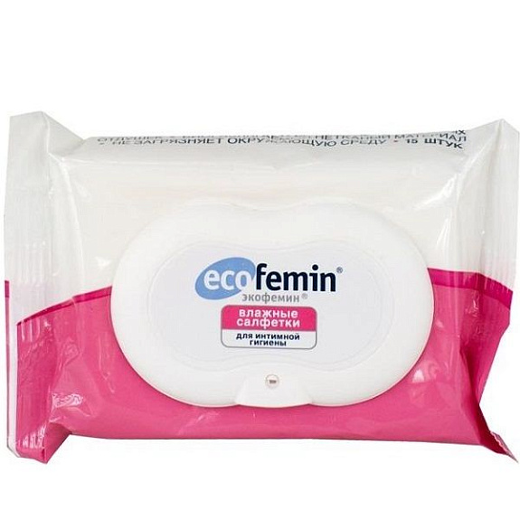 Влажные салфетки для интимной гигиены Экофемин, 15 шт