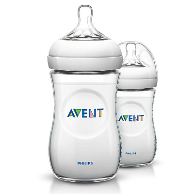 Бутылочка для кормления Natural от 1 месяца Philips Avent, 260 мл 2 шт