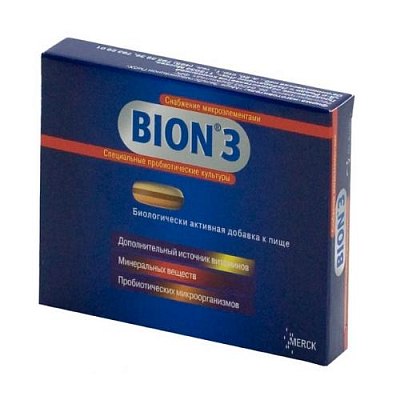 Пробиотические культуры  нормализация микрофлоры кишечника Bion® 3, 10 шт