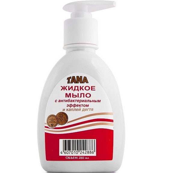 Жидкое мыло Tana с антибактериальным эффектом и каплей дегтя, 280 мл