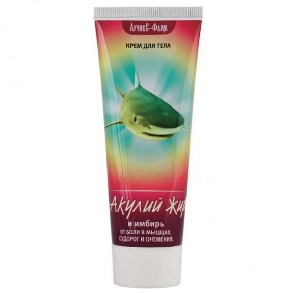 Крем от боли в мышцах, судорог и онемения имбирь Акулий жир, 75 мл