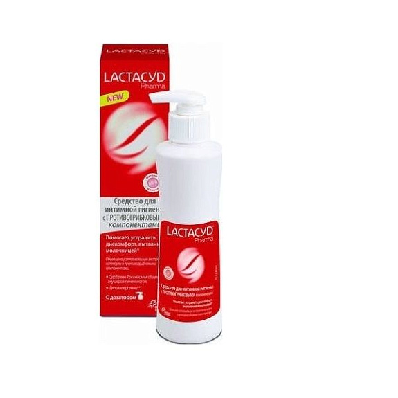Экстра средство для интимной гигиены с противогрибковыми компонентами Lactacyd, 250 мл