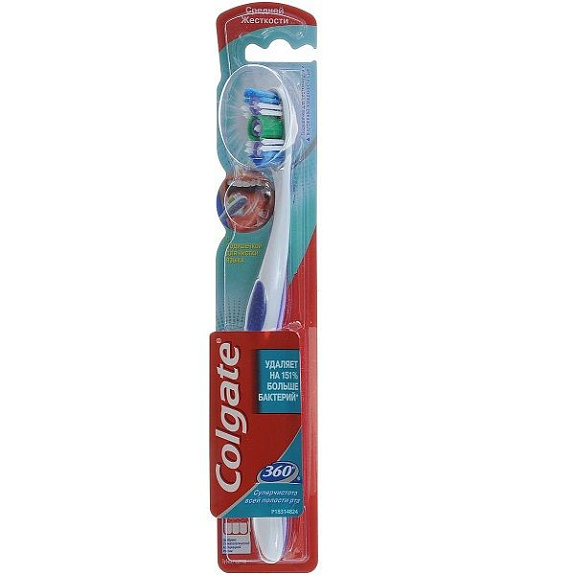 Зубная щетка Colgate 360 Суперчистота всей полости рта средняя