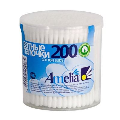 Ватные палочки Amelia, 200шт