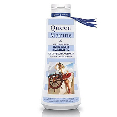 Активный глубоковостанавливающий бальзам-биомиметик для сухих и поврежденных волос Queen Marine, 250 мл