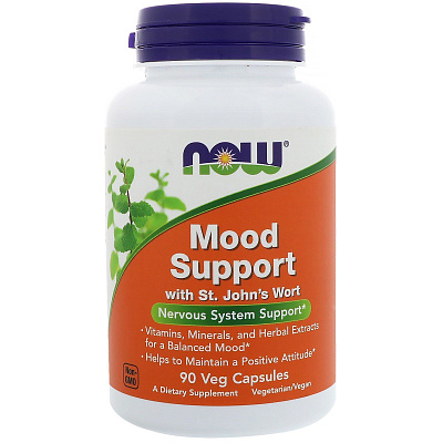 Поддержка настроения Mood Support для поддержки нервной системы и хорошего настроения Now Foods, 90 шт