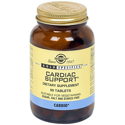 Солгар кардио саппорт плюс Solgar, 1630 мг, 60 таблеток