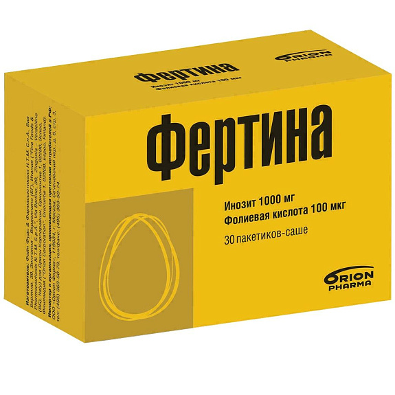 Фертина инозит и фолиевая кислота для улучшения репродуктивной функции 3г, 30 саше