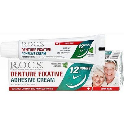 Фиксирующий крем для зубных протезов R.O.C.S. со вкусом ментола, 40 г