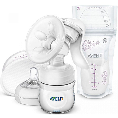 Ручной молокоотсос с пакетами для грудного молока Philips Avent SCF330/50
