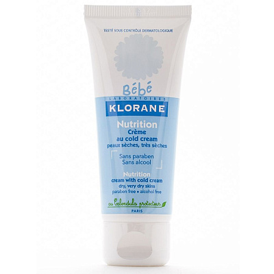 Питательный детский крем с колд-кремом и календулой Klorane, 40 мл