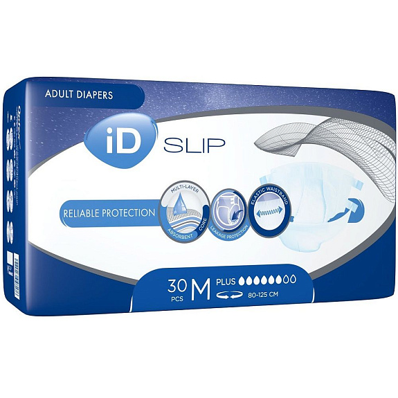 Одноразовые впитывающие подгузники для больных с недержанием ID Slip размер M, 30 шт