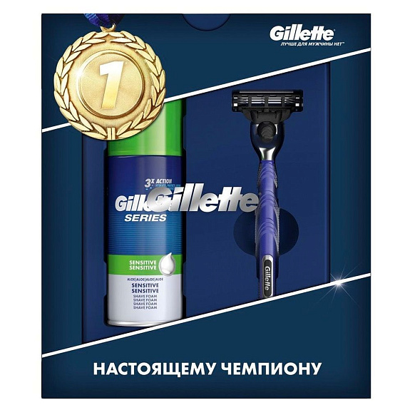 Набор для бритья Gillette Mach3 Start (бритва с 1 сменной кассетой + пена для бритья для чувствительной кожи с алоэ, 100 мл)