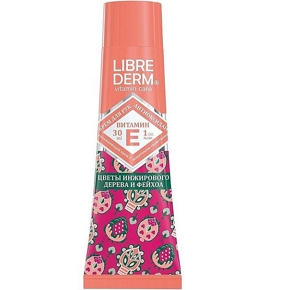 Крем-антиоксидант для рук Librederm Витамин Е Цветы инжирового дерева и фейхоа, 30 мл