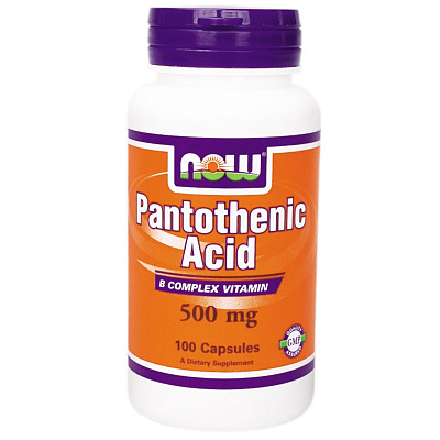 Pantothenic Acid, Защита от стрессов, Витамин B 5, Now Foods, 500 мг, 100 капсул