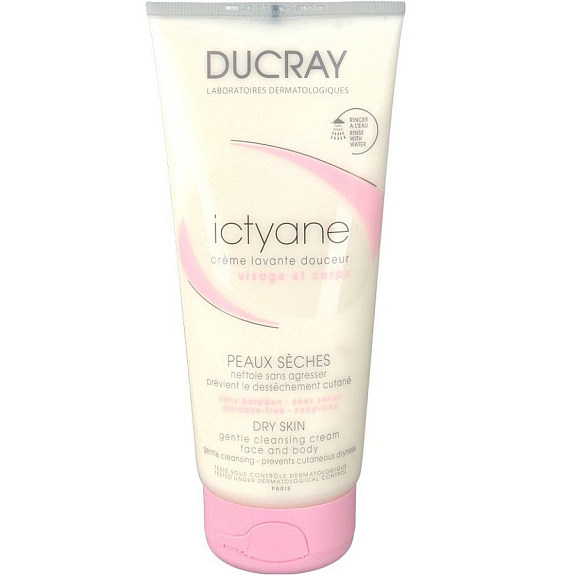 Нежный очищающий крем для лица и тела Ictyane Ducray, 200 мл