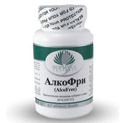 АлкоФри, Подавляет влечение к алкоголю, Альтера Холдинг, 656 мг, 60 капсул