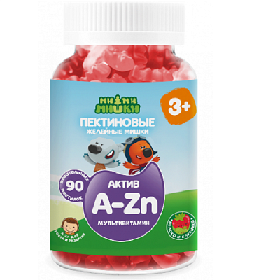 Детские пектиновые мультивитамины Ми-ми-мишки Актив 3+ 2г, 90 шт