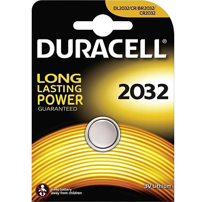 Батарейка литиевая для электронных приборов 3v DL2032/CR2032 Duracell, 1 шт