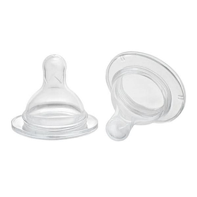 Соска силиконовая широкое горло Х-образное отверстие от 6 мес. Курносики, 2 шт