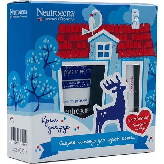 Набор Neutrogena Норвежская формула (крем-уход для рук и ногтей, 75 мл + бальзам-помада, 4,8 г)