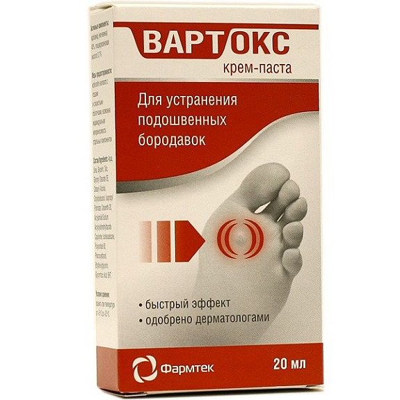 Крем-паста Вартокс для устранения подошвенных бородавок, 20 мл
