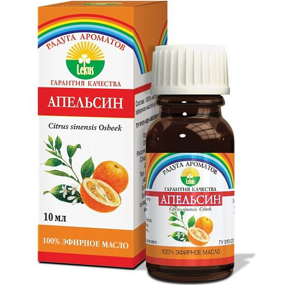 Эфирное масло 100% апельсин Лекус, 10 мл