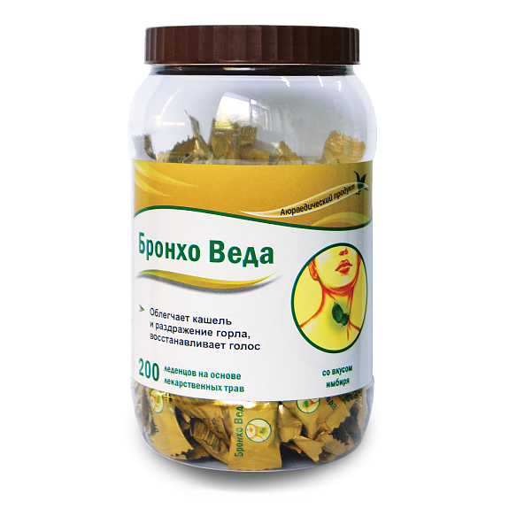 Леденцы травяные имбирь Бронхо Веда, 200 шт