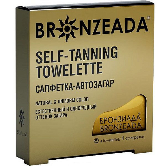 Салфетка-автозагар для естественного и однородного загара Librederm Bronzeada, 4 шт