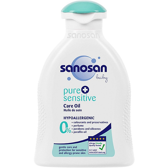 Детское масло для ухода за чувствительной кожей Sanosan Pure+Sensitive, 200 мл